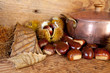 still life con castagne e pentola in rame still life con castagne e pentola in rame