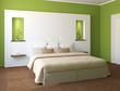 Modern bedroom interior.