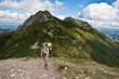Backpacker girl exploring the mountains.