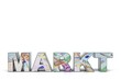 Schriftzug MARKT bebildert