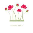 Illustration: Greeting card with poppi flowers Greeting card with poppi flowers