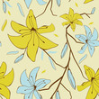 Seamless pattern with abstract lily flowers for your design