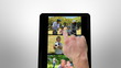 Animated tablet computer showing family having fun