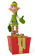 elf the santa catching the present