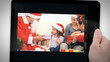 tablet displaying videos about family at home