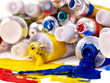 Close up of art supplies.