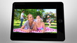 tablet displaying videos about family leisure