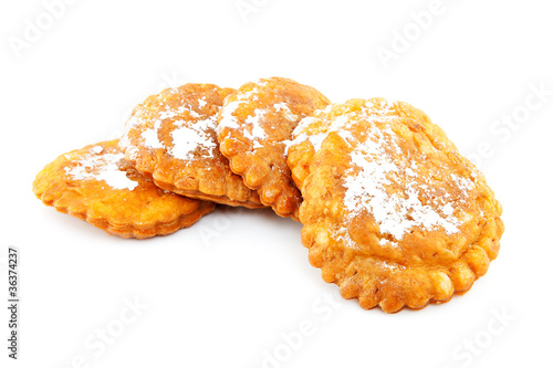 Photo: Four fresh home baked appelflappen ( apple fritter) Four fresh home baked appelflappen ( apple fritter)
