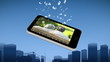 Smartphone showing a senior couple relaxing