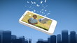 Smartphone showing a boy and his father playing
