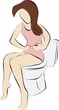 woman on toilet that dyspepsia or dirrhea