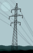 High voltage tower and line background vector