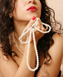 Woman with pearl necklace