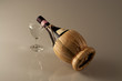 fiasco vino rosso con bicchiere wine