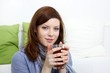 young woman and tea (open eyes) young woman and tea (open eyes)