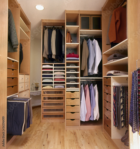 Photo: modern dressing room with parquet floor modern dressing room with parquet floor