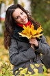 Girl in park colourful autumn Girl in park colourful autumn