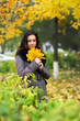Girl in park colourful autumn Girl in park colourful autumn