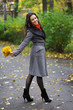 Girl in park colourful autumn Girl in park colourful autumn