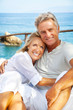 Portrait of a happy romantic couple outdoors. Portrait of a happy romantic couple outdoors.
