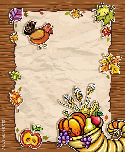 Vector: Thanksgiving theme 5: Beautiful Holiday paper arrangement Thanksgiving theme 5: Beautiful Holiday paper arrangement