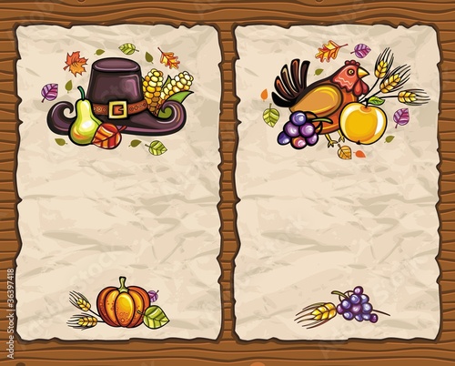 Vector: Thanksgiving theme 6: Beautiful Holiday paper arrangements Thanksgiving theme 6: Beautiful Holiday paper arrangements