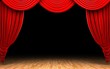 Red velvet curtain opening scene