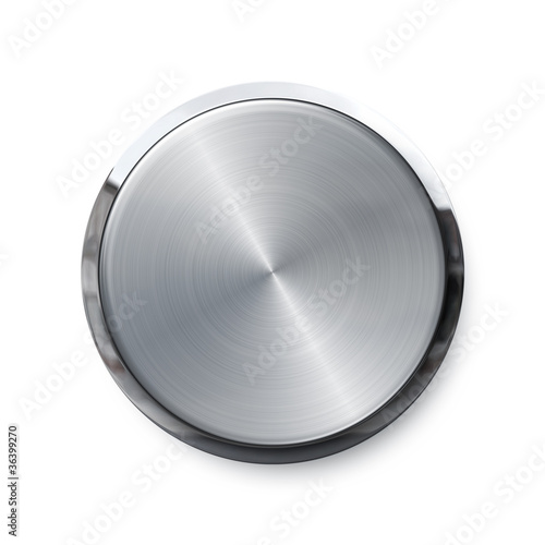 Illustration: Blank silver push button or volume knob Blank silver push button or volume knob