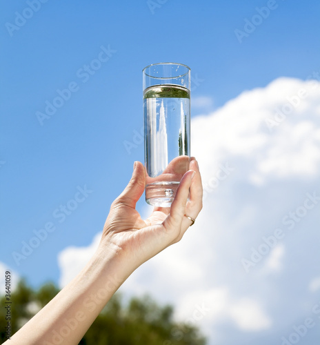 Photo: Glass of water in hand Glass of water in hand