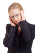 Young business woman with headache
