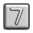 Metal alphabet in the form of a stamp. Number 7