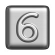 Metal alphabet in the form of a stamp. Number 6