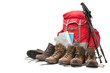 hiking equipment. Concept for family hiking