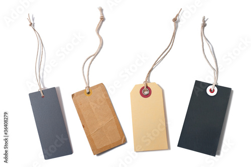 Photo: set of the blank tags tied with string set of the blank tags tied with string