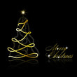 Christmas tree on black background
