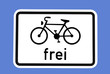 Verkehrszeichen - Fahrräder frei