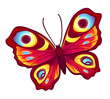 Red vector butterfly (Inachis Io)