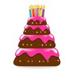 PASTEL CON MUCHAS VELAS
