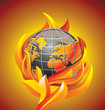 burning globe - apocalypse