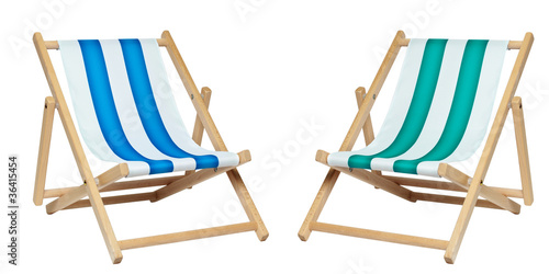 Illustration: Two deckchair (with clipping path) Two deckchair (with clipping path)