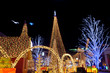 Christmas lighting ornament at night