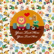 cartoon animal sport player card cartoon animal sport player card