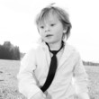 boy running meadow