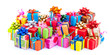 Pile de paquets cadeaux colorés