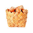 Basket with hazelnuts on white background Basket with hazelnuts on white background