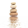 pebbles stack pattern and reflection