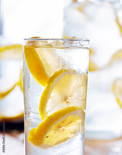 Photo: glasses of lemonade closeup glasses of lemonade closeup