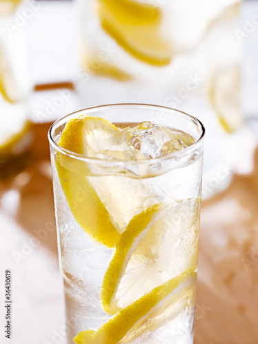 Photo: tray with glasses of lemonade. tray with glasses of lemonade.