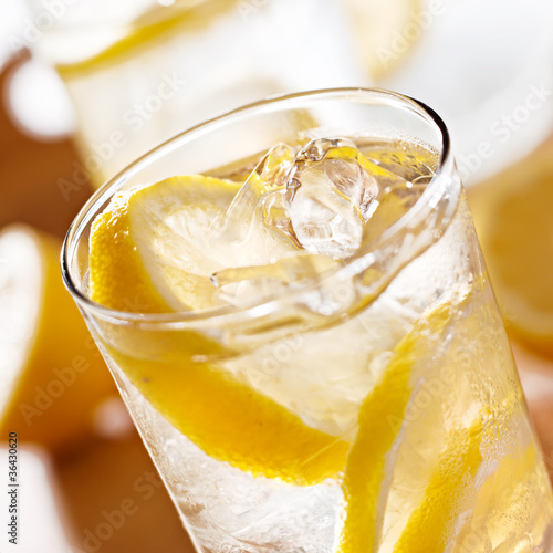 Photo: glasses of lemonade closeup glasses of lemonade closeup