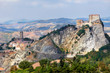 View of the Fortress of San Leo and town of the Marche regions View of the Fortress of San Leo and town of the Marche regions